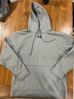 Under Armour Men's Light Gray Pullover Hoodie with Logo